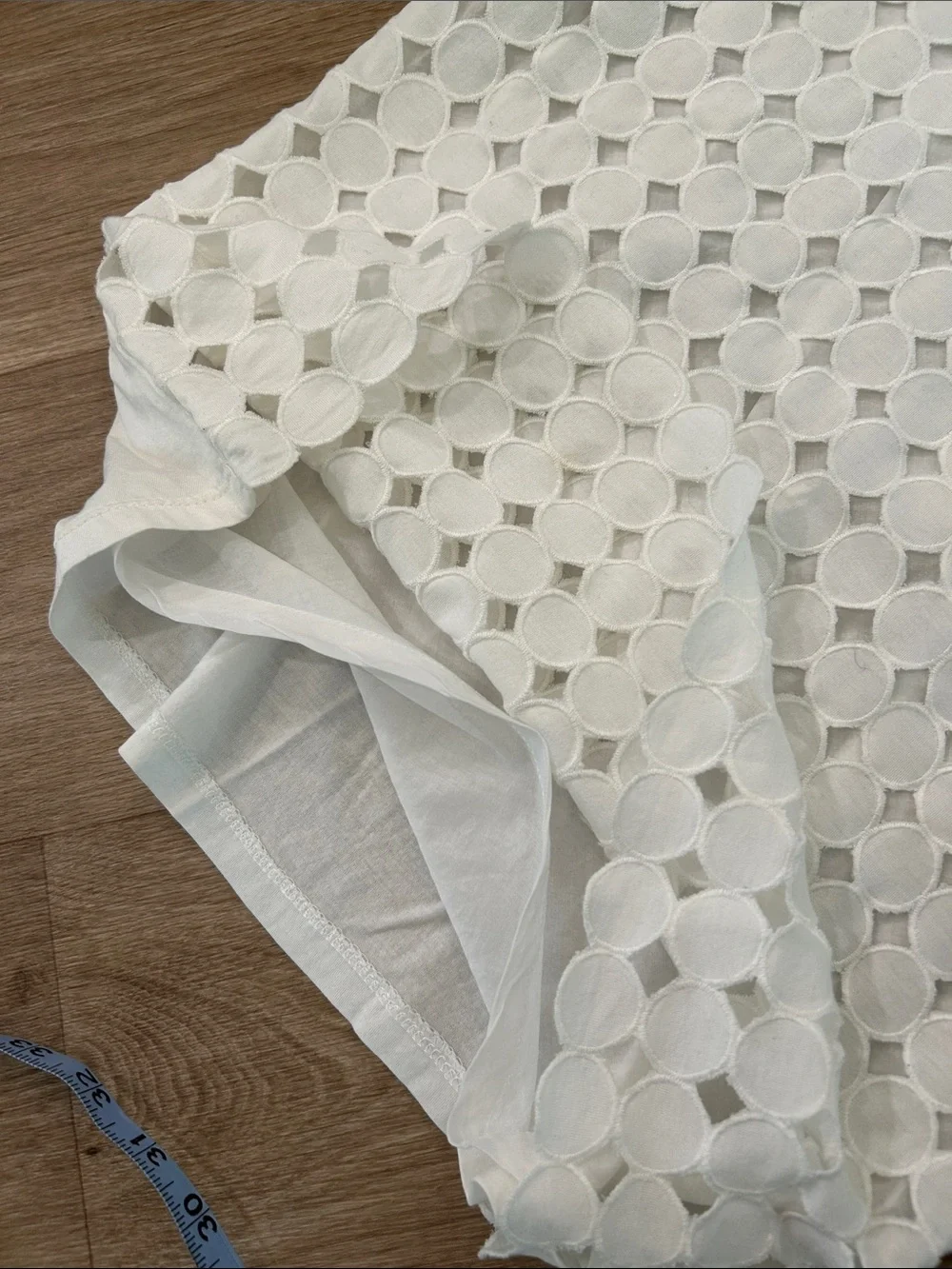 J. Crew White Circle Lace Tank Top